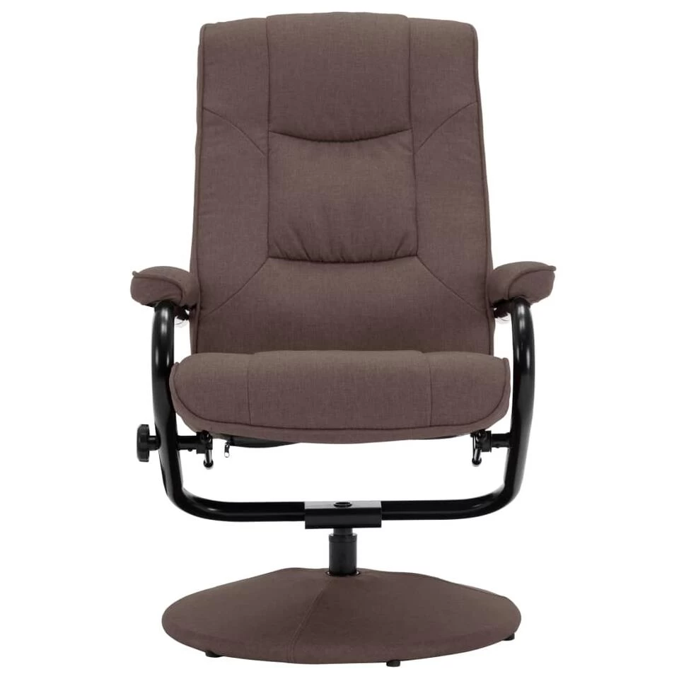 VidaXL Fauteuil Verstelbaar Met Voetenbankje Stof Bruin 6 VidaXL Fauteuil Verstelbaar Met Voetenbankje Stof Bruin - Image 4
