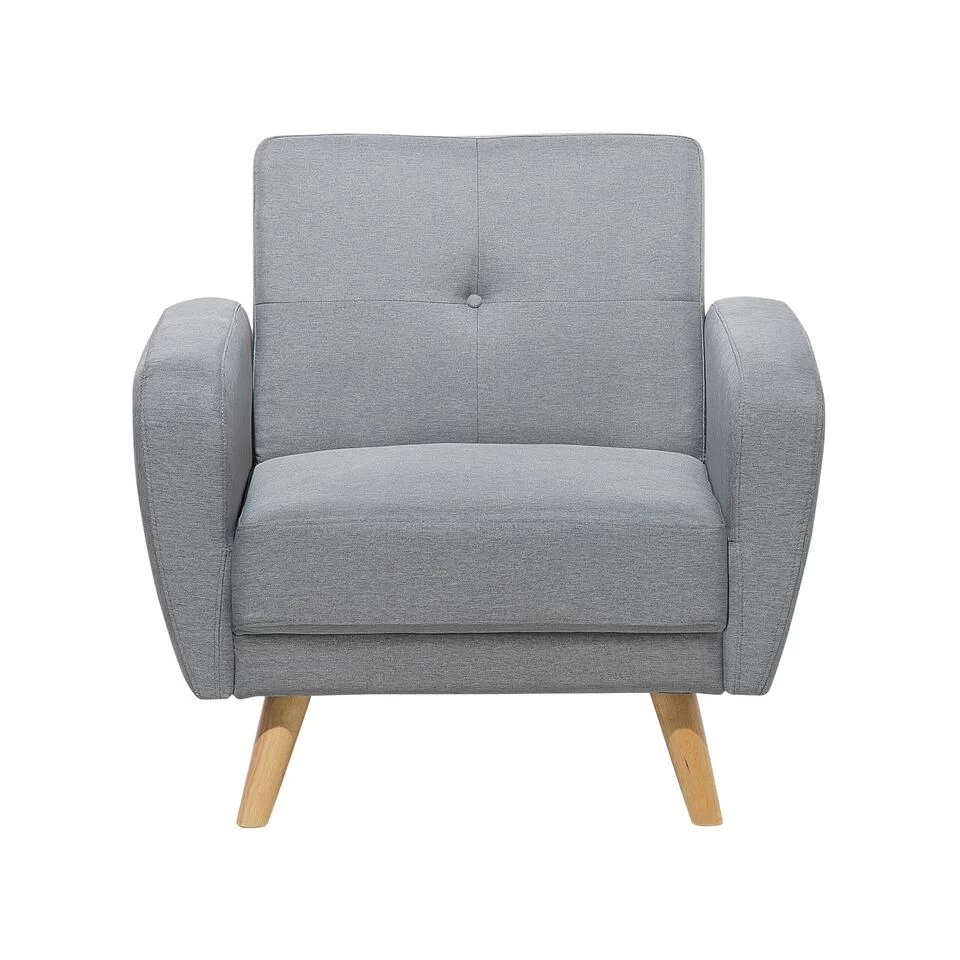 Beliani Cocktailstoel FLORLI - Grijs Polyester 6 Beliani Cocktailstoel FLORLI - Grijs Polyester - Image 4