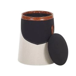 Beliani Poef APACHE - Beige Kunstlinnen -ZitMeester ComfortDesign 33eb08c4c9b944698534d1165f0ff4aa