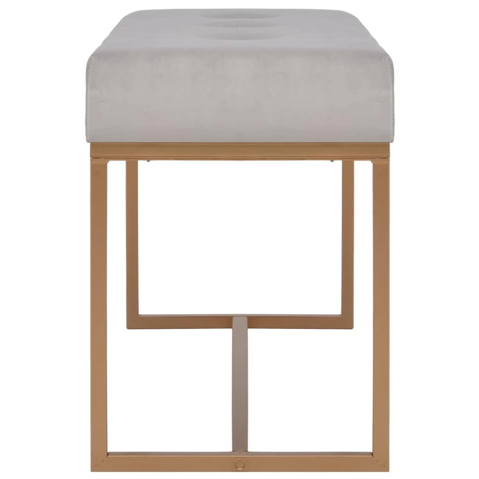 VidaXL Bankje 80 Cm Fluweel Grijs 5 VidaXL Bankje 80 Cm Fluweel Grijs - Image 3