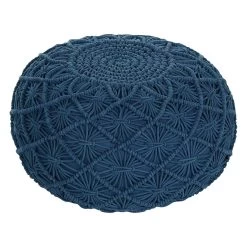 Beliani Poef BERKANE - Blauw Katoen 9 Beliani Poef BERKANE - Blauw Katoen -ZitMeester ComfortDesign 37863a8b64bb42c997432f0888510e72