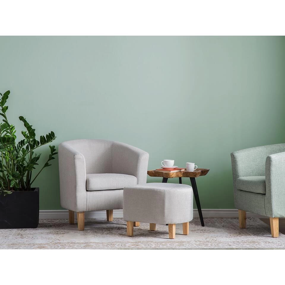 Beliani Cocktailstoel HOLDEN - Grijs Polyester 4 Beliani Cocktailstoel HOLDEN - Grijs Polyester - Image 2