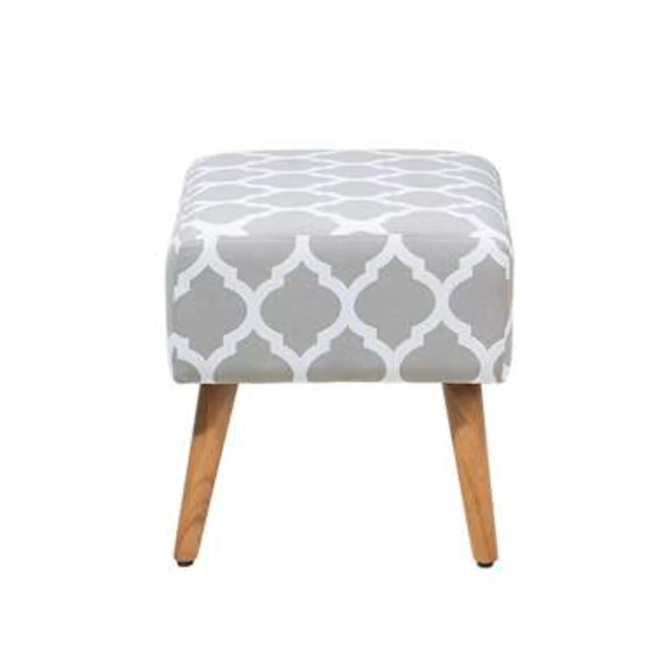 Beliani Hocker MANTEO - Grijs Katoen 4 Beliani Hocker MANTEO - Grijs Katoen - Image 2