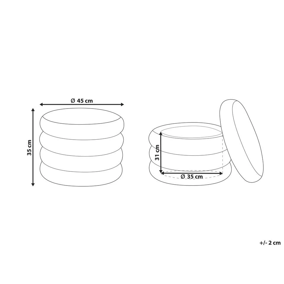 Beliani Poef BREWTON - Blauw Fluweel 5 Beliani Poef BREWTON - Blauw Fluweel - Image 3