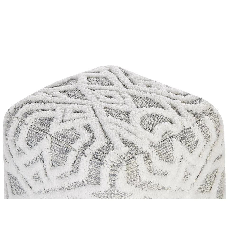 Beliani Poef BHILWARA - Wit Katoen 6 Beliani Poef BHILWARA - Wit Katoen - Image 4