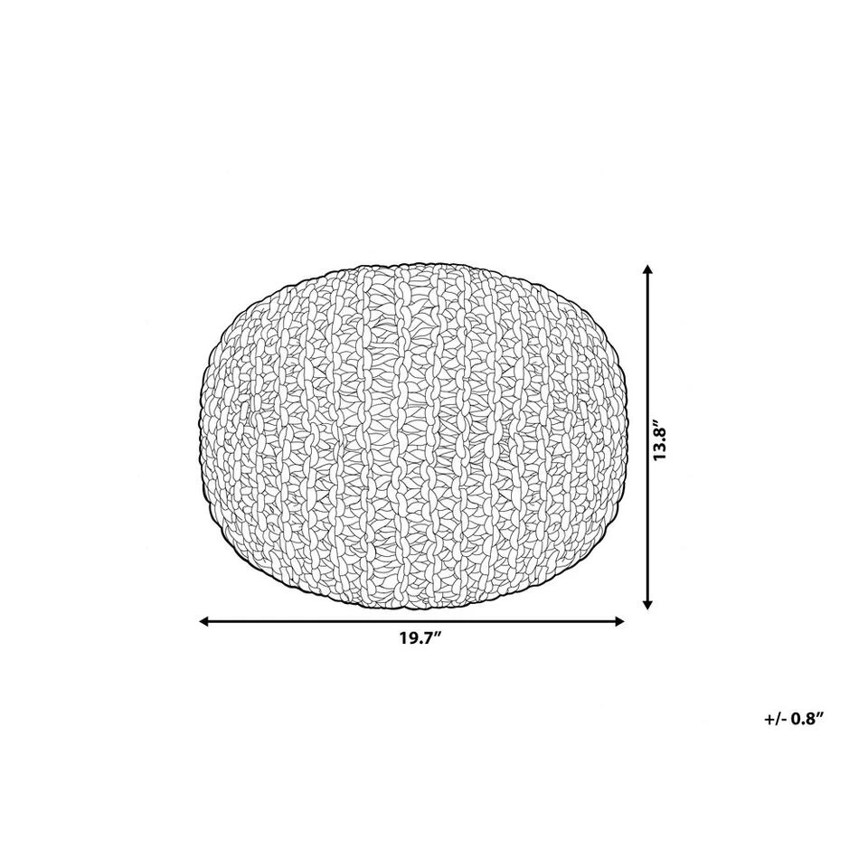 Beliani Poef CONRAD - Geel Katoen 6 Beliani Poef CONRAD - Geel Katoen - Image 4