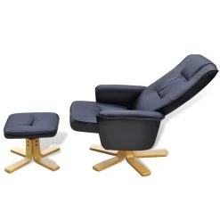 VidaXL Fauteuil Met Voetenbankje Kunstleer Zwart -ZitMeester ComfortDesign 421f886b2045471fabc4b46a115ef9ee