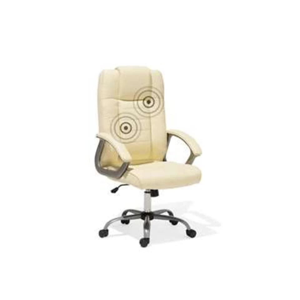Beliani Bureaustoel COMFORT - Beige Kunstleer 4 Beliani Bureaustoel COMFORT - Beige Kunstleer - Image 2