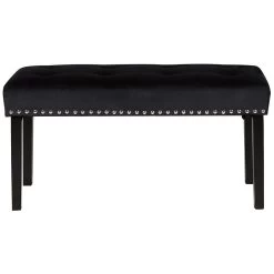 Beliani Hocker YORKTON - Zwart Fluweel -ZitMeester ComfortDesign 464b9f7ab7444f229ccf24fb1888b6d4