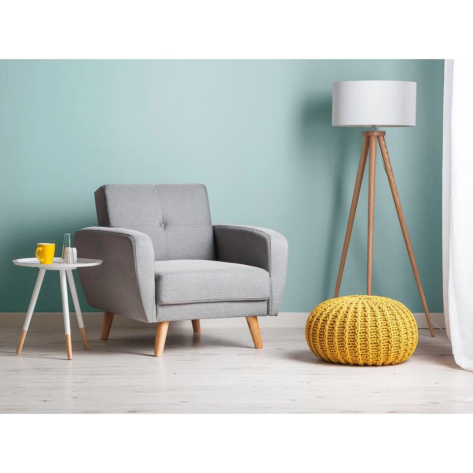 Beliani Cocktailstoel FLORLI - Grijs Polyester 4 Beliani Cocktailstoel FLORLI - Grijs Polyester - Image 2