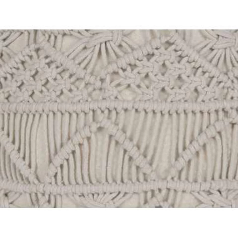 Beliani Poef KAYSERI - Beige Katoen 6 Beliani Poef KAYSERI - Beige Katoen - Image 4