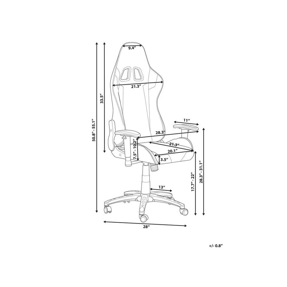 Beliani Bureaustoel KNIGHT - Zwart Kunstleer 4 Beliani Bureaustoel KNIGHT - Zwart Kunstleer - Image 2