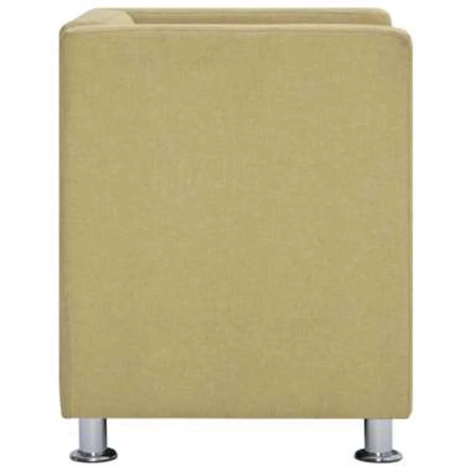 VidaXL Fauteuil Kubus Stof Groen 6 VidaXL Fauteuil Kubus Stof Groen - Image 4