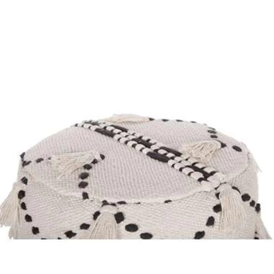 Beliani Hocker THONDI - Beige Katoen 5 Beliani Hocker THONDI - Beige Katoen - Image 3