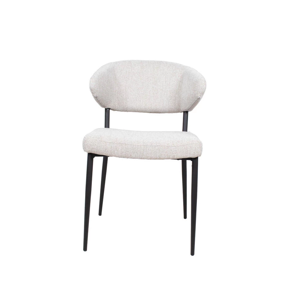 Giga Meubel Eetkamerstoel Beige - Stof - 49x57x84cm - Stoel Charlotta 4 Giga Meubel Eetkamerstoel Beige - Stof - 49x57x84cm - Stoel Charlotta - Image 2