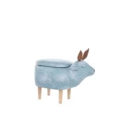 Beliani Hocker REINDEER - Blauw Polyester -ZitMeester ComfortDesign 54747a5f6ec64d6cbacf58e0f52159f7