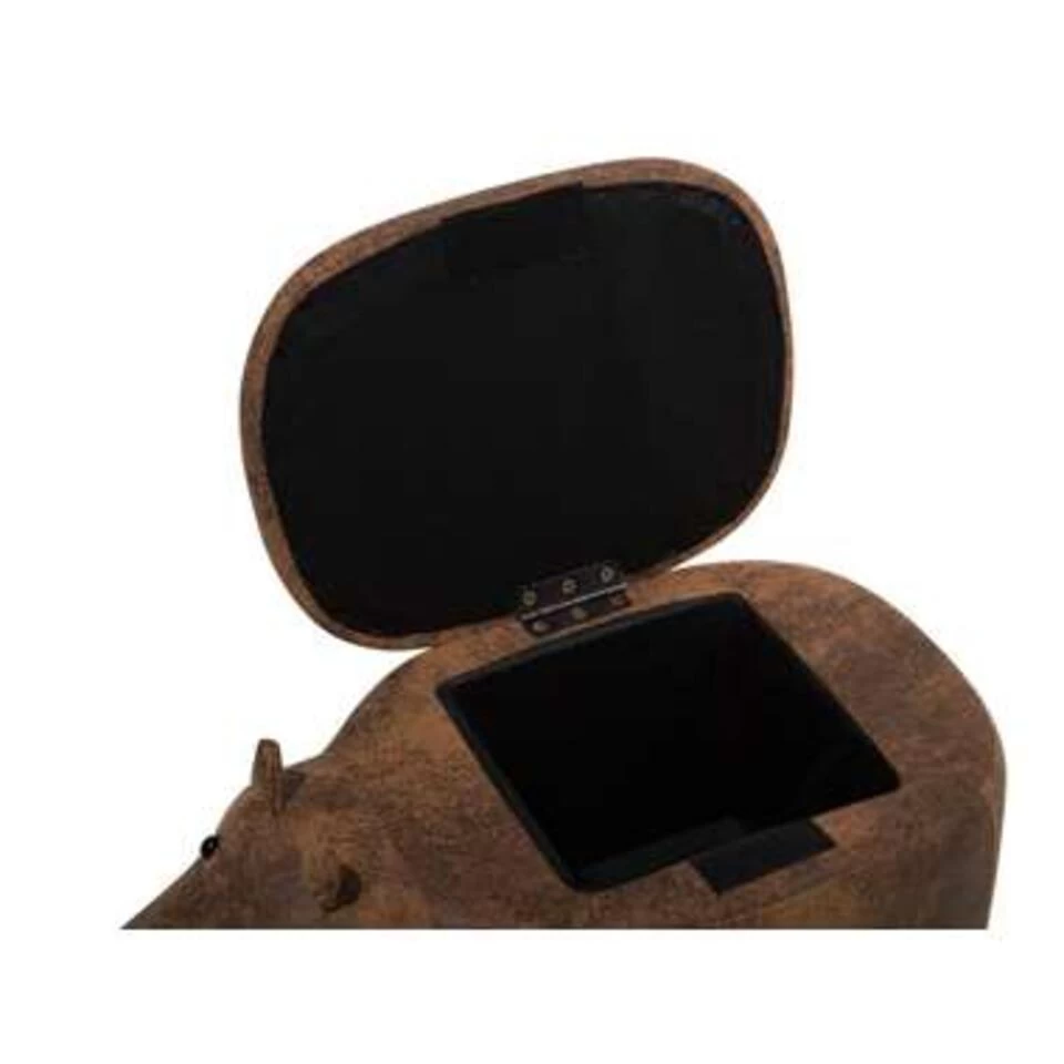 Beliani Dierenhocker HIPPO - Bruin Kunstleer 5 Beliani Dierenhocker HIPPO - Bruin Kunstleer - Image 3