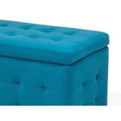 Beliani Ottomaan MICHIGAN - Blauw Fluweel -ZitMeester ComfortDesign 57f9cd50dfb441039950930e83ba48de