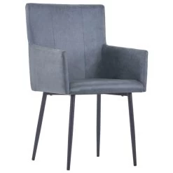 VidaXL Eetkamerstoelen 2 St Met Armleuningen Kunstsuède Grijs -ZitMeester ComfortDesign 5853b0bab5bd49469a23609a7f92bf70