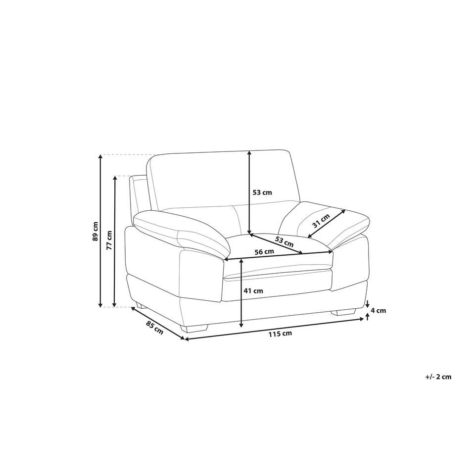 Beliani Fauteuil HORTEN - Bruin Kunstleer 5 Beliani Fauteuil HORTEN - Bruin Kunstleer - Image 3