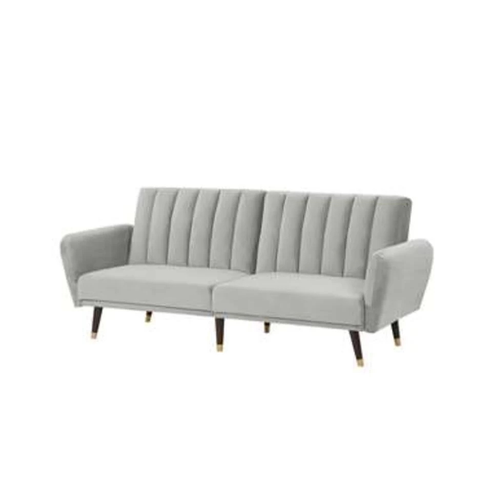 Beliani Slaapbank - VIMMERBY Grijs Fluweel 6 Beliani Slaapbank - VIMMERBY Grijs Fluweel - Image 4