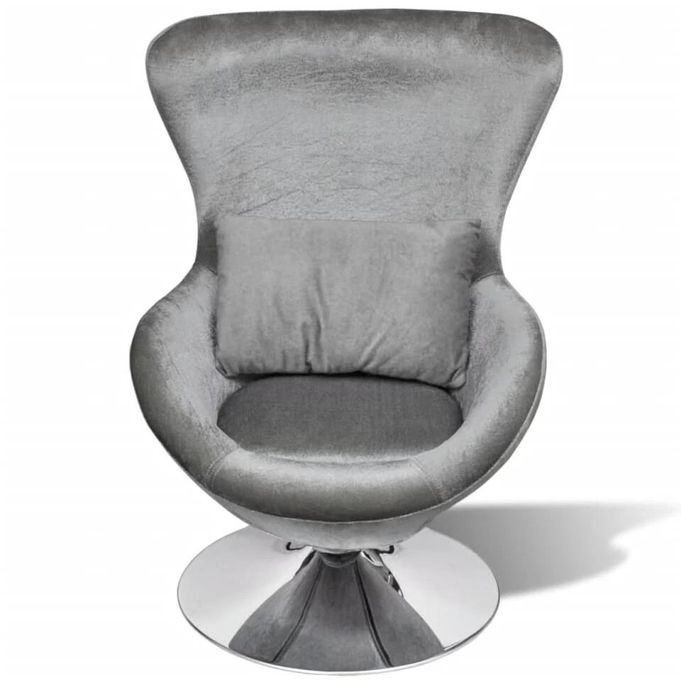 VidaXL Fauteuil Eivormig Zilver 4 VidaXL Fauteuil Eivormig Zilver - Image 2