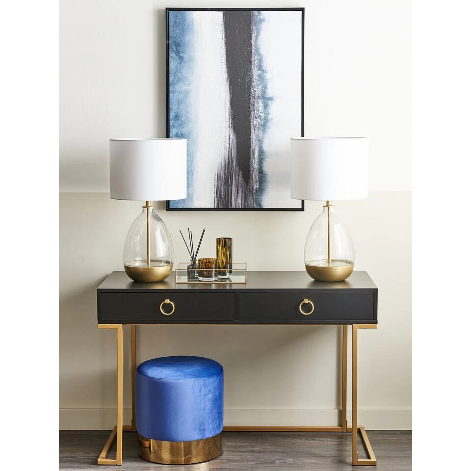 Beliani Poef SOPHIA - Blauw Fluweel 6 Beliani Poef SOPHIA - Blauw Fluweel - Image 4