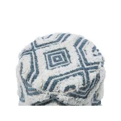 Beliani Hocker AGRA - Wit Wol, Katoen -ZitMeester ComfortDesign 61d7085309324bcd9ac93e0a0bd14d9e