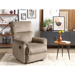 Beliani TV-fauteuil EVERTON - Bruin Polyester -ZitMeester ComfortDesign 62645cd837d049c49a0ea0ab08ae9b01