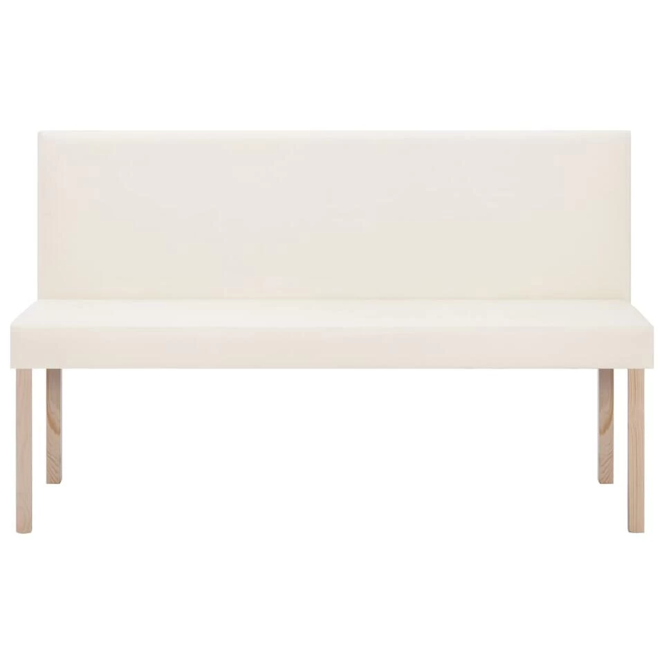 VidaXL Bankje 139,5 Cm Kunstleer Crème 5 VidaXL Bankje 139,5 Cm Kunstleer Crème - Image 3