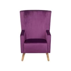 Beliani Oorfauteuil ONEIDA - Paars Fluweel -ZitMeester ComfortDesign 67e9f3c870d74efb86967d1d7b0bed8c