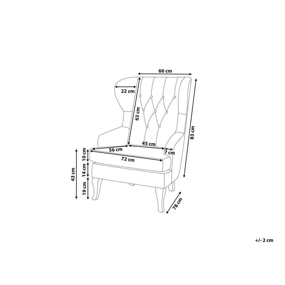 Beliani Fauteuil ALTA - Geel Polyester 5 Beliani Fauteuil ALTA - Geel Polyester - Image 3