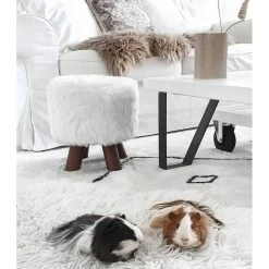 Beliani Hocker IOWA - Wit Polyester -ZitMeester ComfortDesign 71902a1acc214f329e0923060ed9cd36