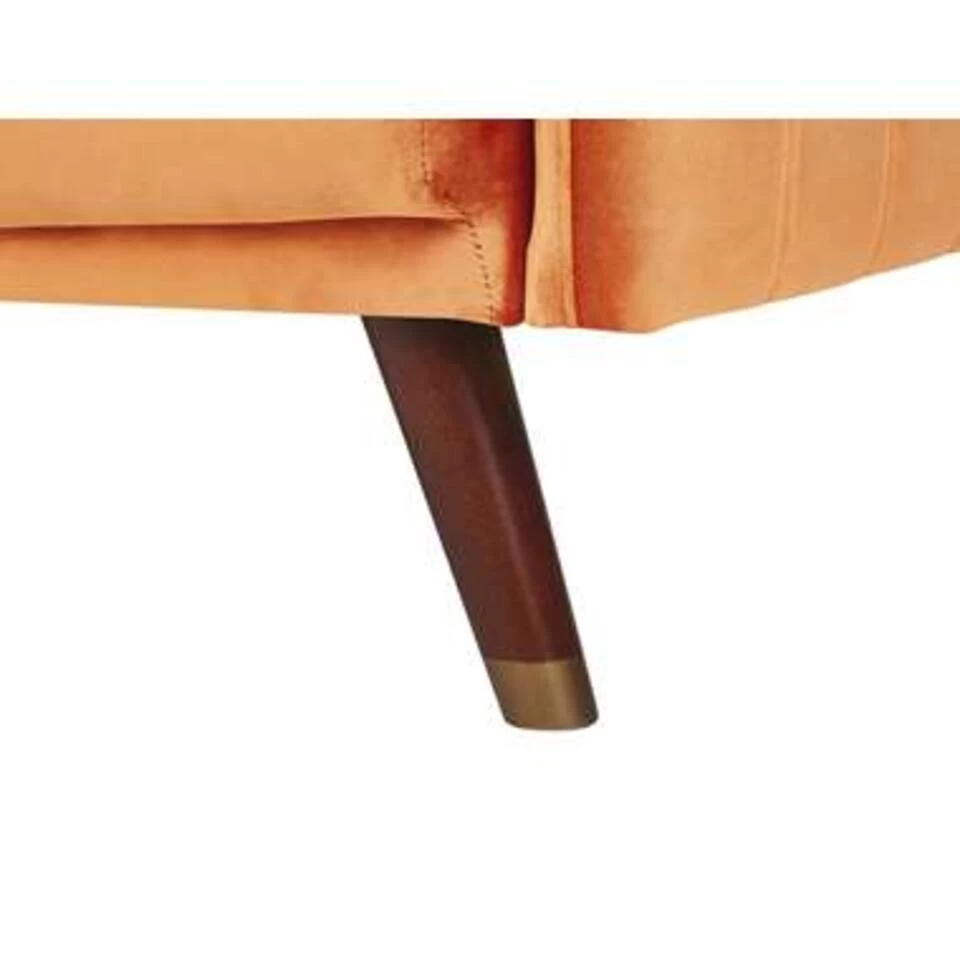 Beliani Driezitsbank - SENJA Oranje Fluweel 4 Beliani Driezitsbank - SENJA Oranje Fluweel - Image 2