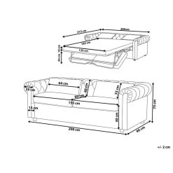 Beliani Driezitsbank - CHESTERFIELD Zwart Fluweel 7 Beliani Driezitsbank - CHESTERFIELD Zwart Fluweel -ZitMeester ComfortDesign 7489e6658f3643bbac8f52714d9890f0