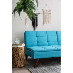 Beliani Driezitsbank - RONNE Blauw Polyester -ZitMeester ComfortDesign 755917a5b3af4865a916af423d16df24