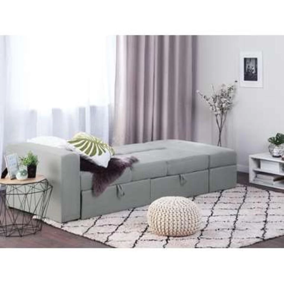 Beliani Driezitsbank - FALSTER Grijs Polyester 5 Beliani Driezitsbank - FALSTER Grijs Polyester - Image 3