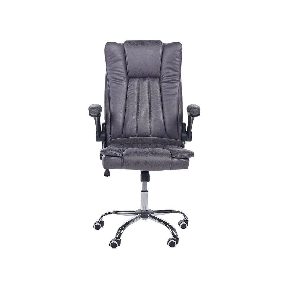 Beliani Bureaustoel SUBLIME - Grijs Kunstleer 6 Beliani Bureaustoel SUBLIME - Grijs Kunstleer - Image 4