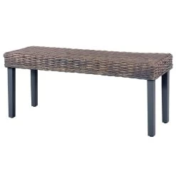 VidaXL Bankje 110 Cm Natuurlijk Kubu Rattan En Massief Mangohout Grijs -ZitMeester ComfortDesign 7e0f7099f23641188fffccf28239518b