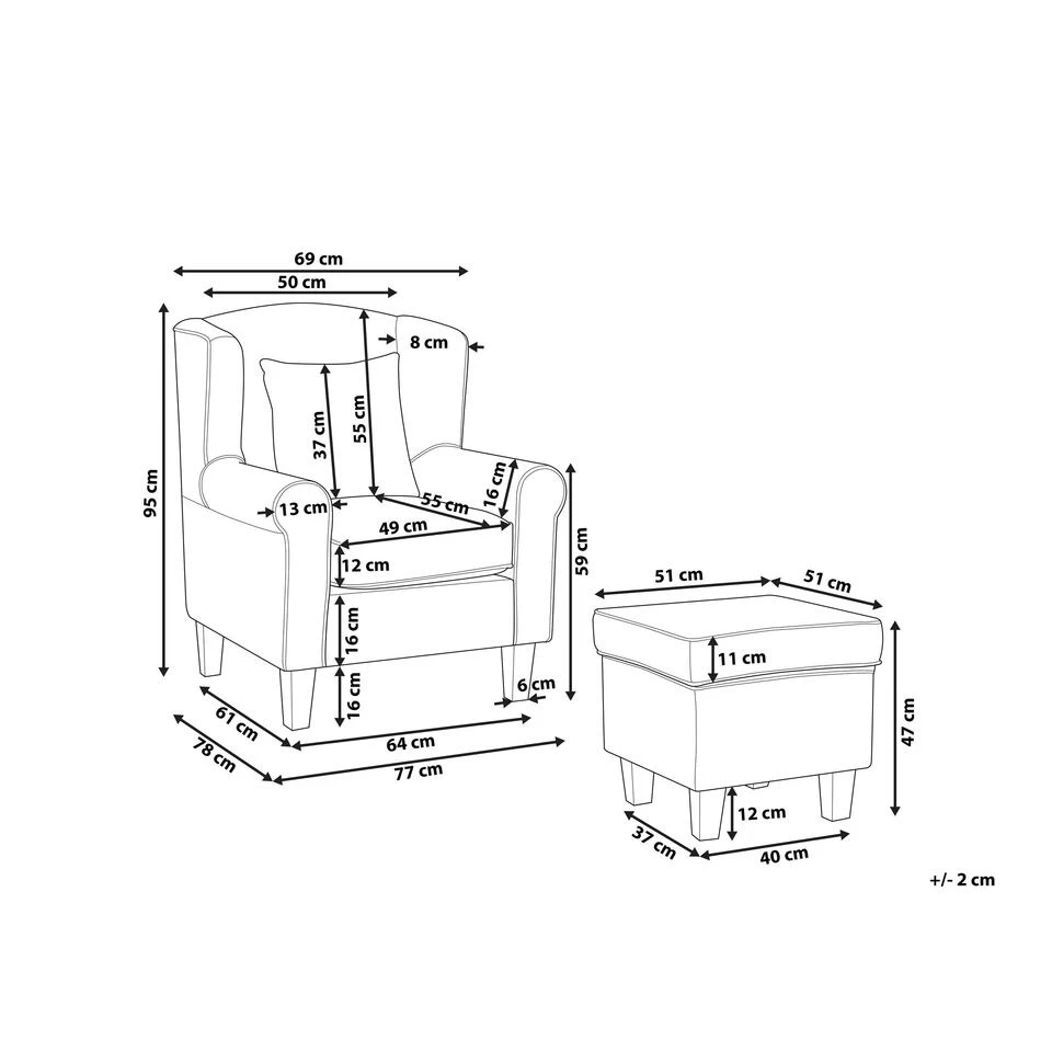 Beliani Fauteuil HAMAR - Beige Katoen, Polyester 5 Beliani Fauteuil HAMAR - Beige Katoen, Polyester - Image 3