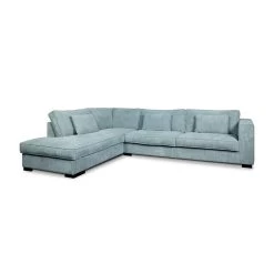 Hoekbank Stuttgart Groot Links - Ribcord - Ijsblauw -ZitMeester ComfortDesign 81004579 0300