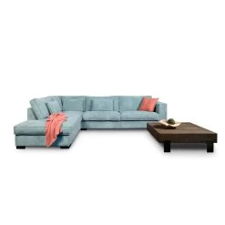 Hoekbank Stuttgart Groot Links - Ribcord - Ijsblauw -ZitMeester ComfortDesign 81004582 0101