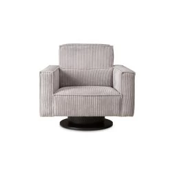 Draaifauteuil Stuttgart Met Armleuning - Ribcord - Lichtgrijs