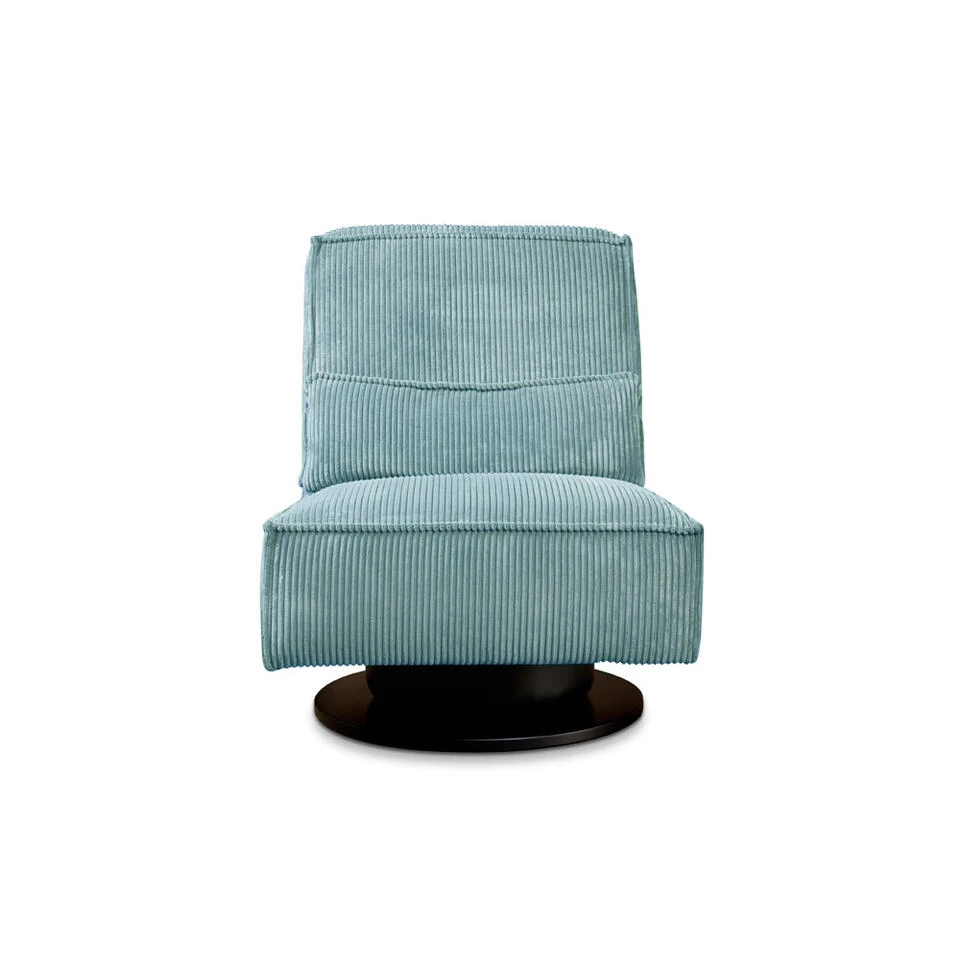 Draaifauteuil Stuttgart - Ribcord - Ijsblauw 3 Draaifauteuil Stuttgart - Ribcord - Ijsblauw