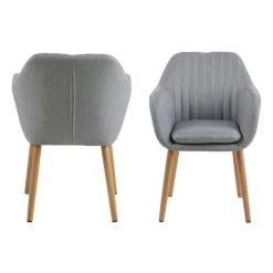 Eetkamerstoel Meda - Stof - Lichtgrijs/streep (1 Stuk) -ZitMeester ComfortDesign 81013268 0101