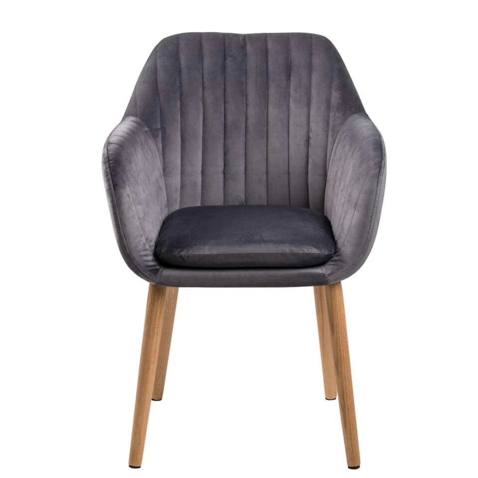 Eetkamerstoel Meda - Fluweel - Grijs (1 Stuk) 3 Eetkamerstoel Meda - Fluweel - Grijs (1 Stuk)