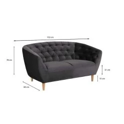 Bank Thyrza 2-zits - Fluweel - Donkergrijs 8 Bank Thyrza 2-zits - Fluweel - Donkergrijs -ZitMeester ComfortDesign 81020424 6900