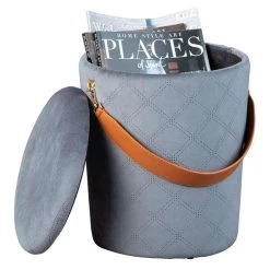 Poef Nevis - Grijs - 38x30x30 Cm -ZitMeester ComfortDesign 81021755 0200