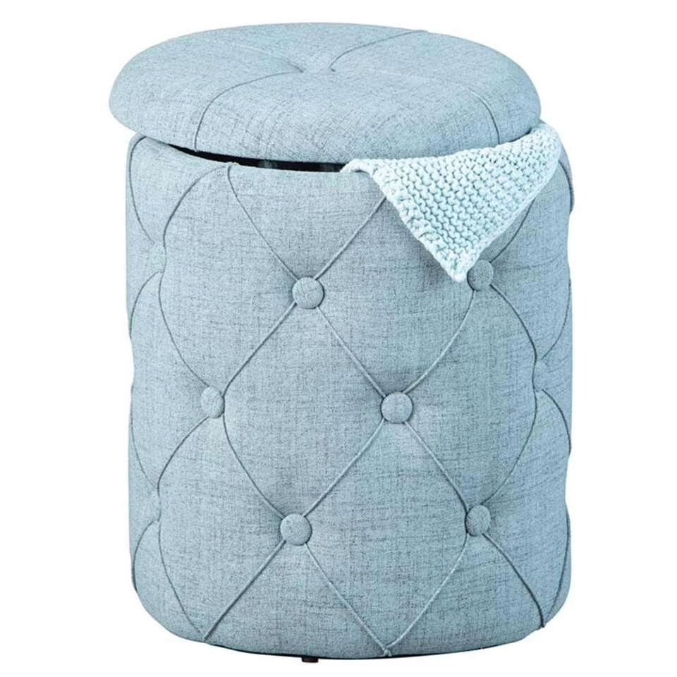 Poef Yapak - Grijs - 40x34x34 Cm 4 Poef Yapak - Grijs - 40x34x34 Cm - Image 2