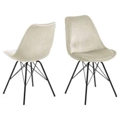 Eetkamerstoel Bonn (2 Stuks) - Velvet - Zand -ZitMeester ComfortDesign 81023514 1600